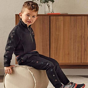 Boys Black 3 Piece Tracksuit 