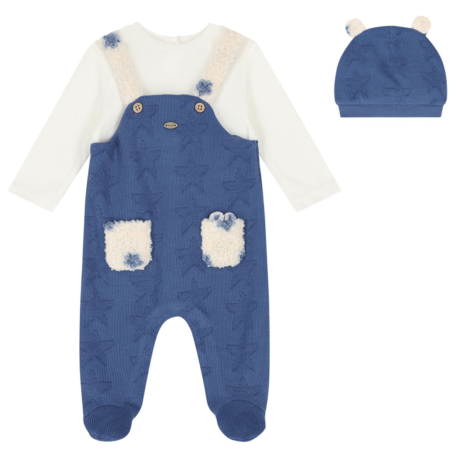 Baby Boys White & Blue Babygrow Set, 1, hi-res