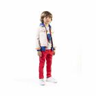Boys Red Cotton Trousers, 1, hi-res