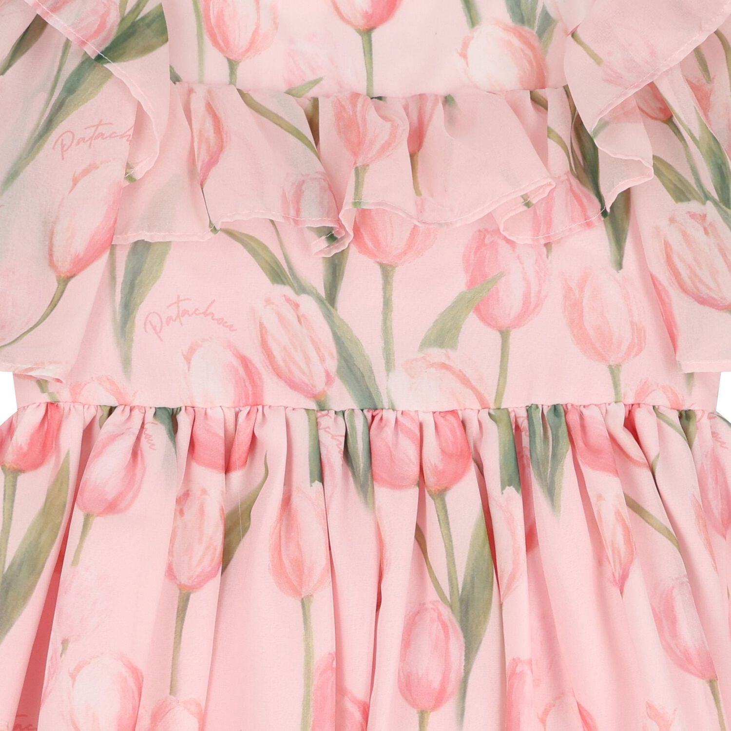 فستان بناتي وردي من الشيفون الزهري, 1, hi-res