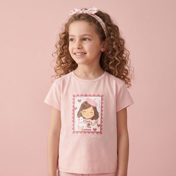 Younger Girls Pink T-Shirt Set