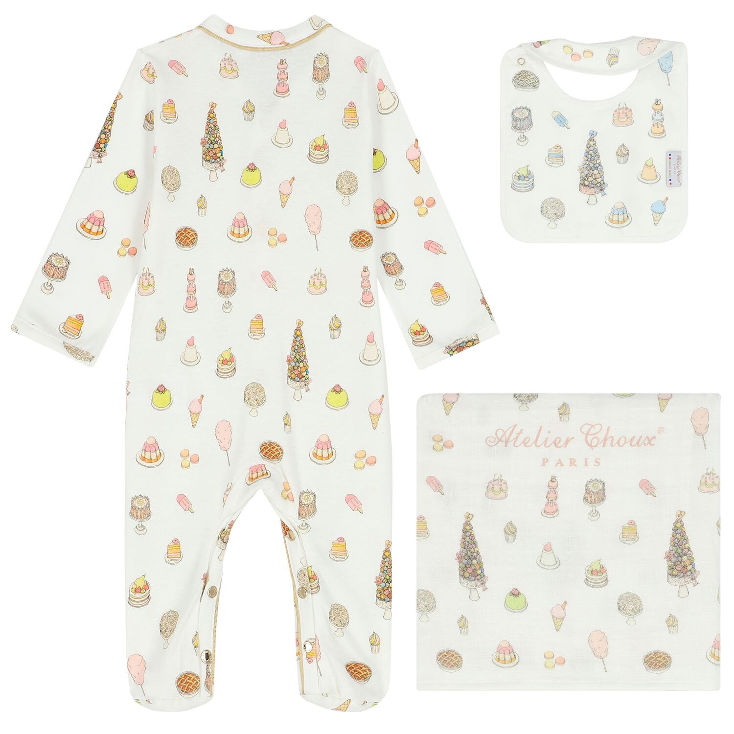 Ivory Cake Babygrow Gift Set, 1, hi-res image number null