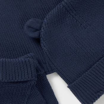 Younger Navy Blue Knitted 3 Piece Hat Set