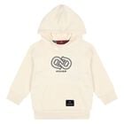Younger Boys Beige Logo Hooded Top, 2, hi-res