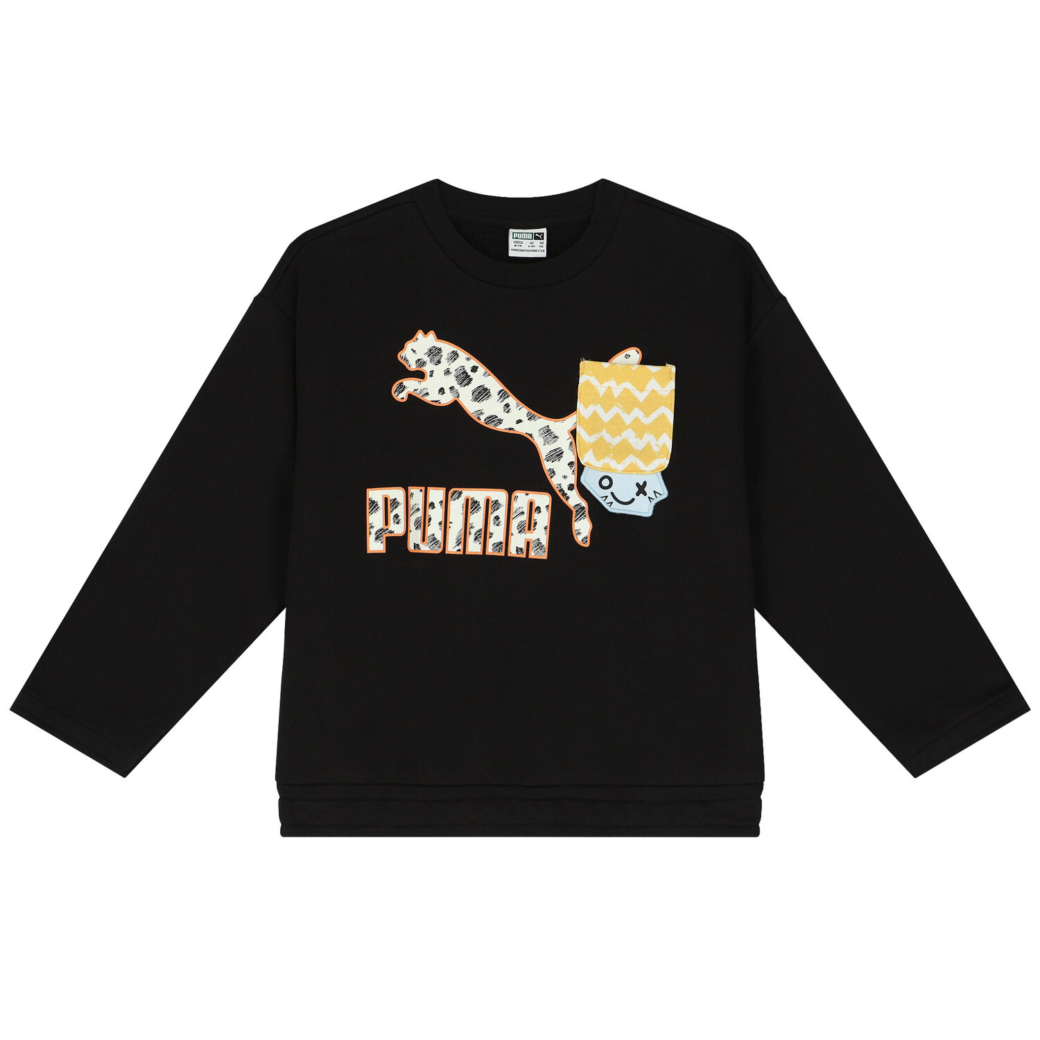 Girls Black Logo Sweatshirt, 1, hi-res image number null