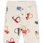 Younger Boys Ivory Joggers, 1, hi-res