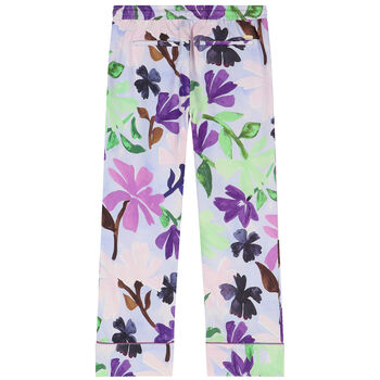 Girls Purple Floral Trousers