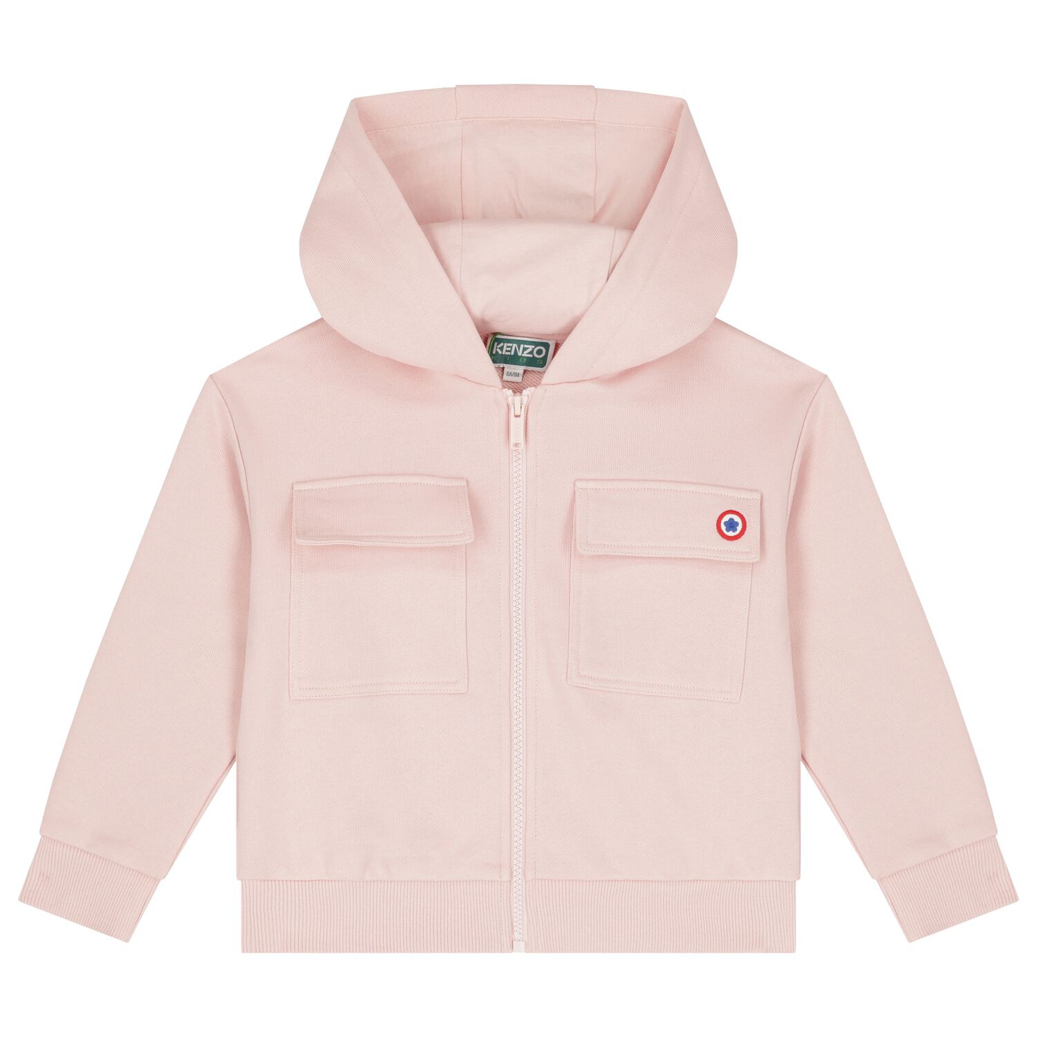 Girls Pink Logo Hooded Zip Up Top, 1, hi-res image number null