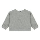 طقم تنوره بنات بالشعار باللون الابيض والرمادى , 1, hi-res