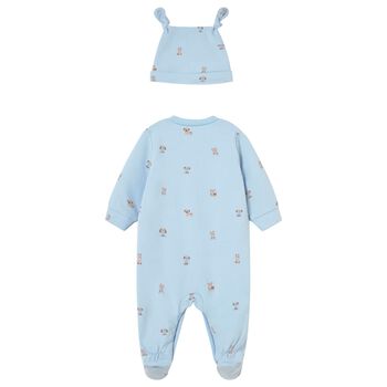 Baby Boys Blue Puppy Babygrow Set