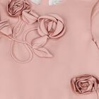 Girls Rose Pink 3D Flowers Dress, 1, hi-res