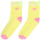 Girls White & Yellow Logo Socks ( 2-Pack ) , 1, hi-res
