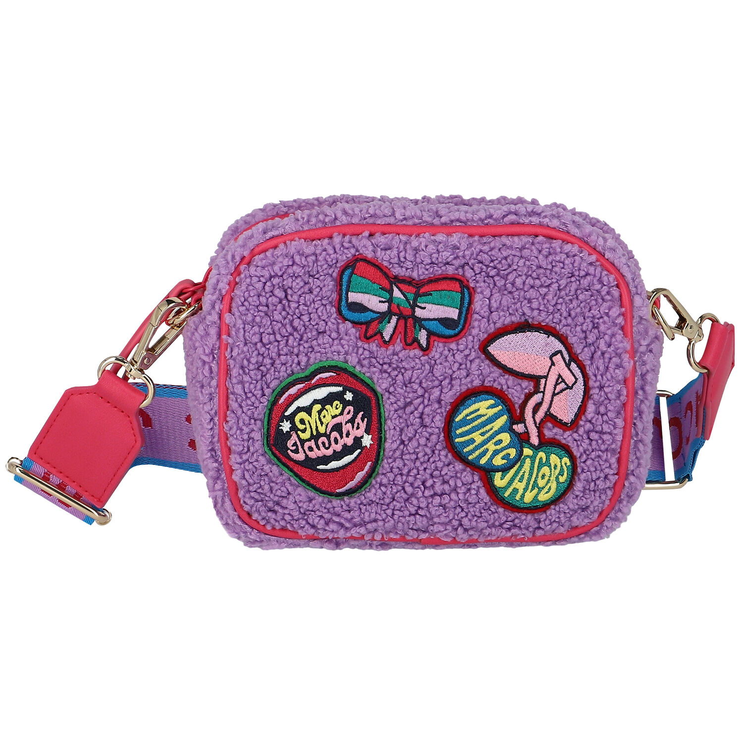 حقيبة كتف بنات بالشعار باللون الأرجوانى, 1, hi-res