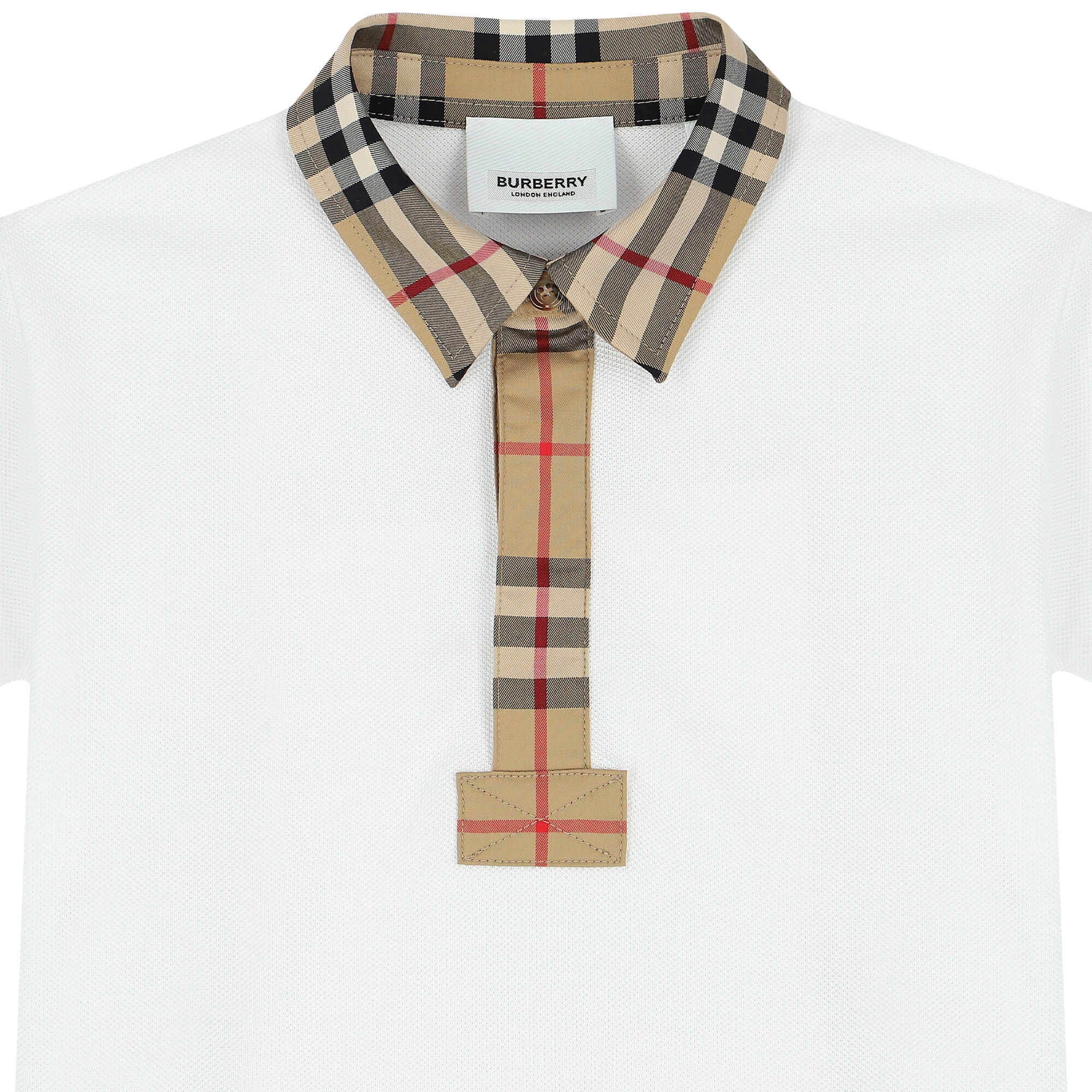 当店だけの限定モデル Burberry Younger Boys White Checkered Polo Shirt | Junior その他