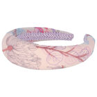 Girls Pink Floral Embroidered Headband, 1, hi-res