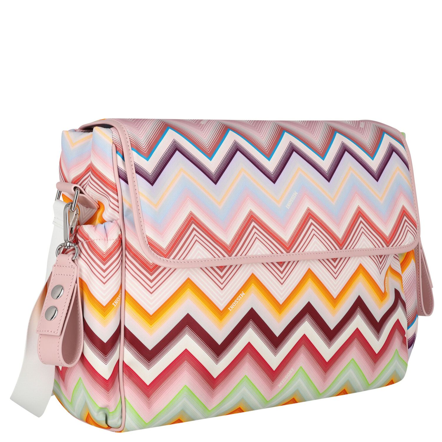 Baby Girls Pink Logo Zig Zag Changing Bag ( 34cm ), 1, hi-res