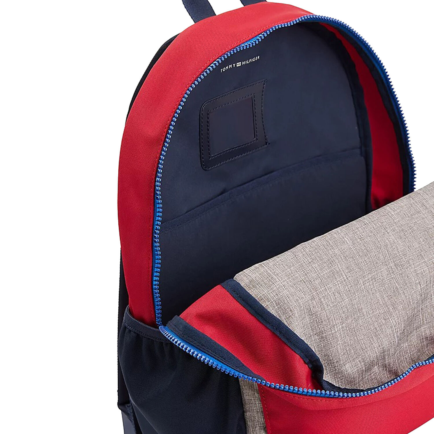 Tommy Hilfiger Navy and Red Logo Jacquard Backpack Tommy Hilfiger Red, Grey & Navy Logo Backpack | Junior  main image 2