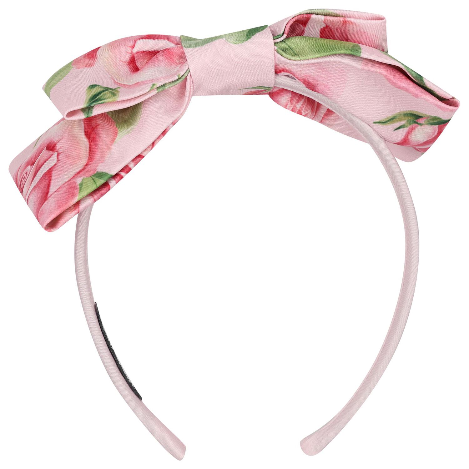 Girls Pink Bow Floral Headband, 2, hi-res