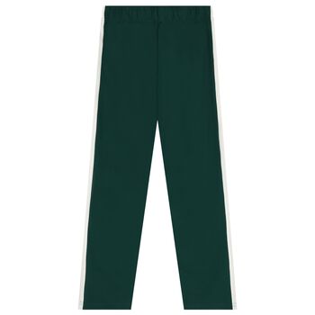 Boys Green & White Logo Joggers