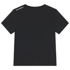 Boys Black Logo T-Shirt, 1, hi-res