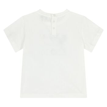 Younger Boys White Logo T-Shirt