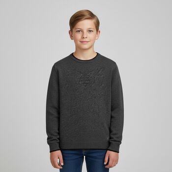 Boys Grey Knitted Sweatshirt