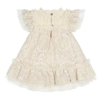 Baby Girls Beige Lace Sequin Gemma Dress