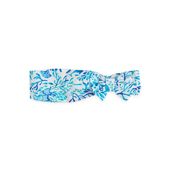 Girls White & Blue Bow Headband