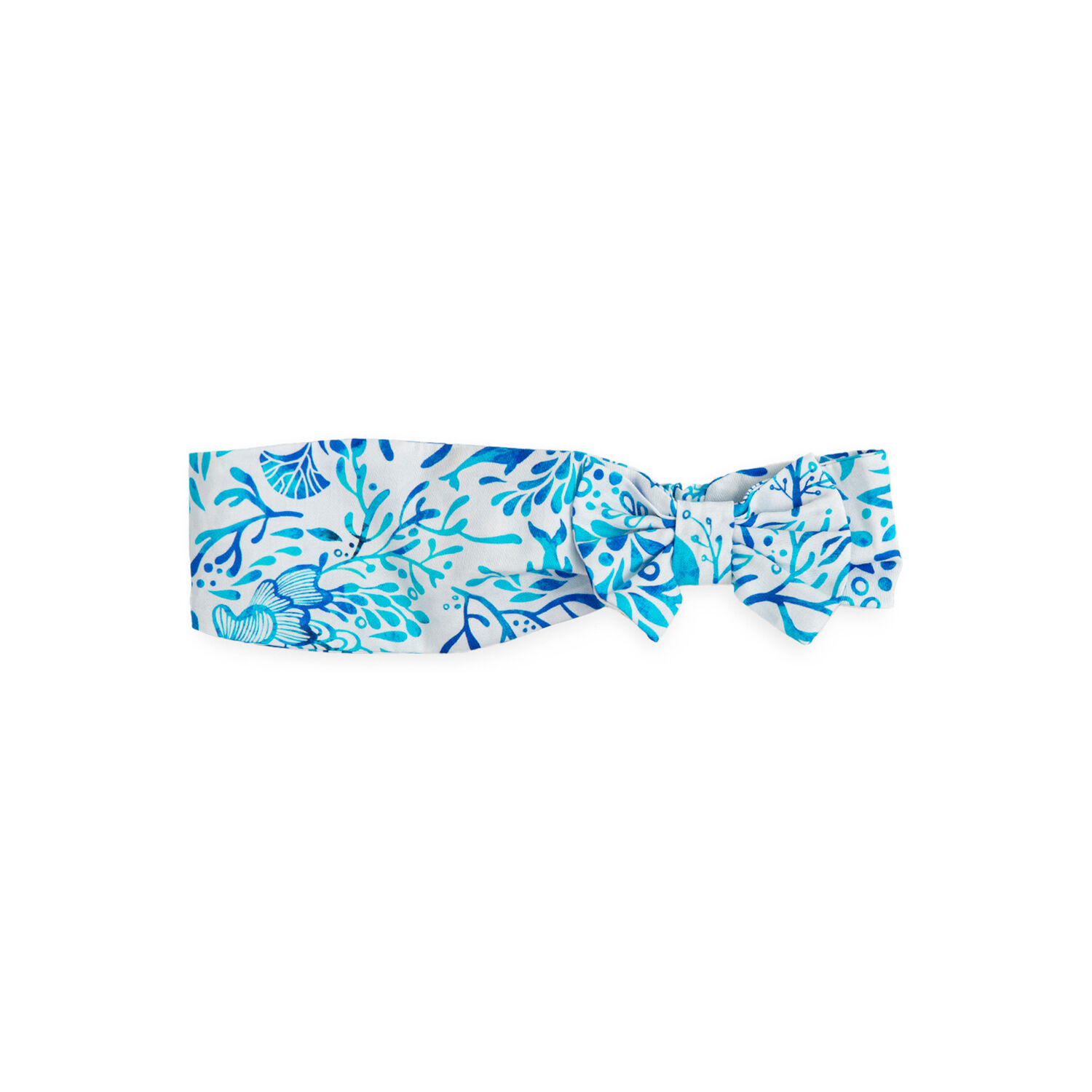 Girls White & Blue Bow Headband, 1, hi-res image number null
