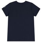 Boys White & Navy Blue Logo T-Shirt, 1, hi-res