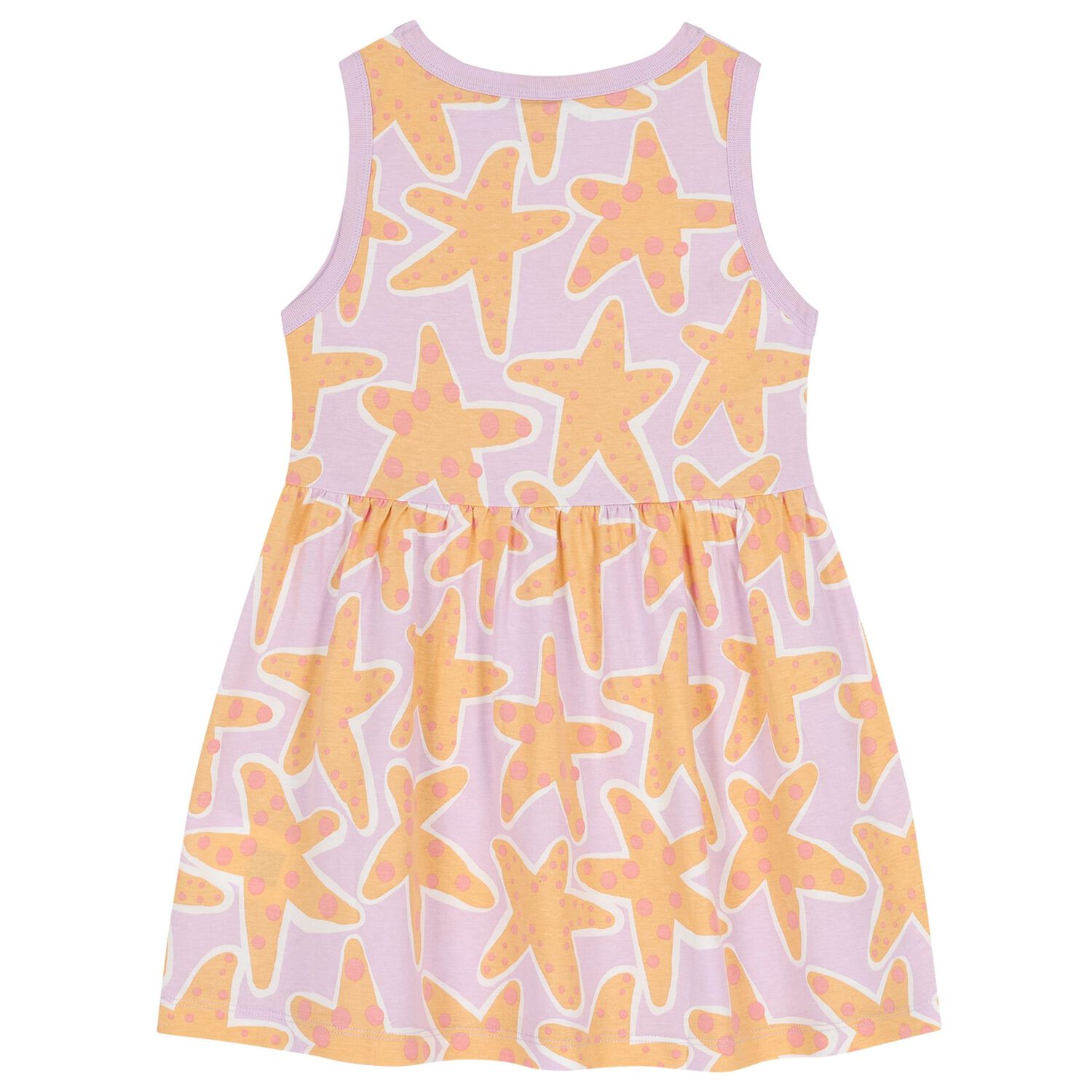 Girls Purple & Orange Star Fish Dress, 1, hi-res