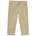 Younger Boys Beige Trousers, 1, hi-res