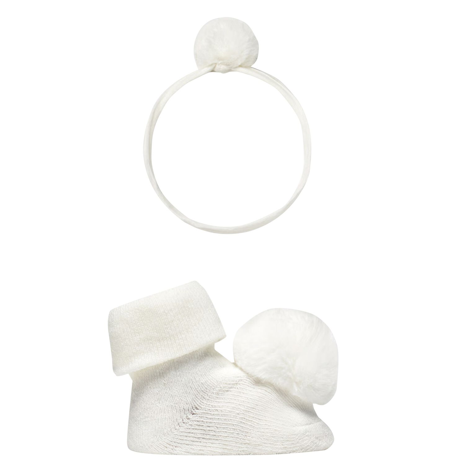 Baby Girls White Headband & Booties Gift Set, 1, hi-res image number null