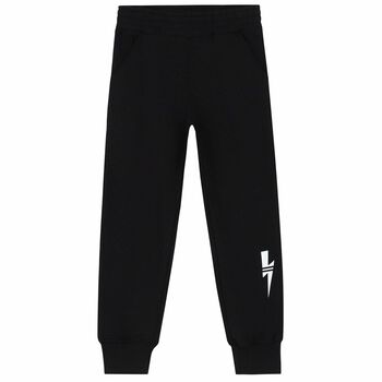 Boys Black Thunderbolt Joggers