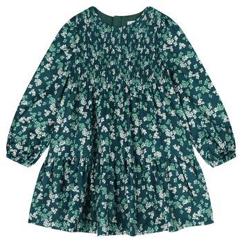 Girls Green Floral Dress