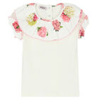 طقم تنورة بطبعة زهور باللون الأبيض والوردي, 1, hi-res