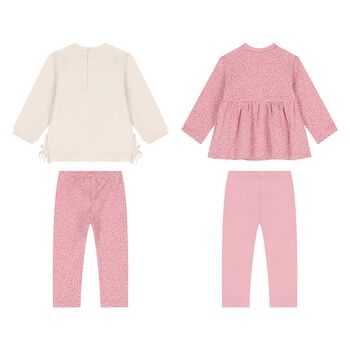 Baby Girls Pink & Ivory Leggings Set ( 2-Pack )