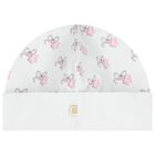 Baby Girls White Bow Logo Hat, 1, hi-res