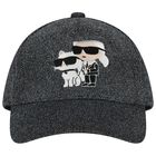 Girls Mini Me Black Ikonik Karl & Choupette Cap, 1, hi-res