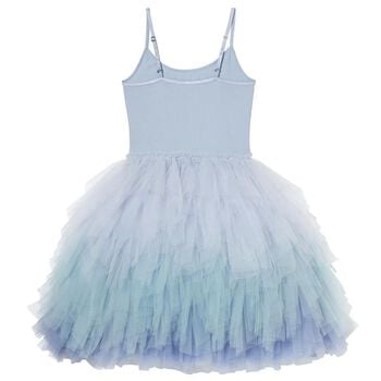 Girls Blue Sequin Tulle Dress