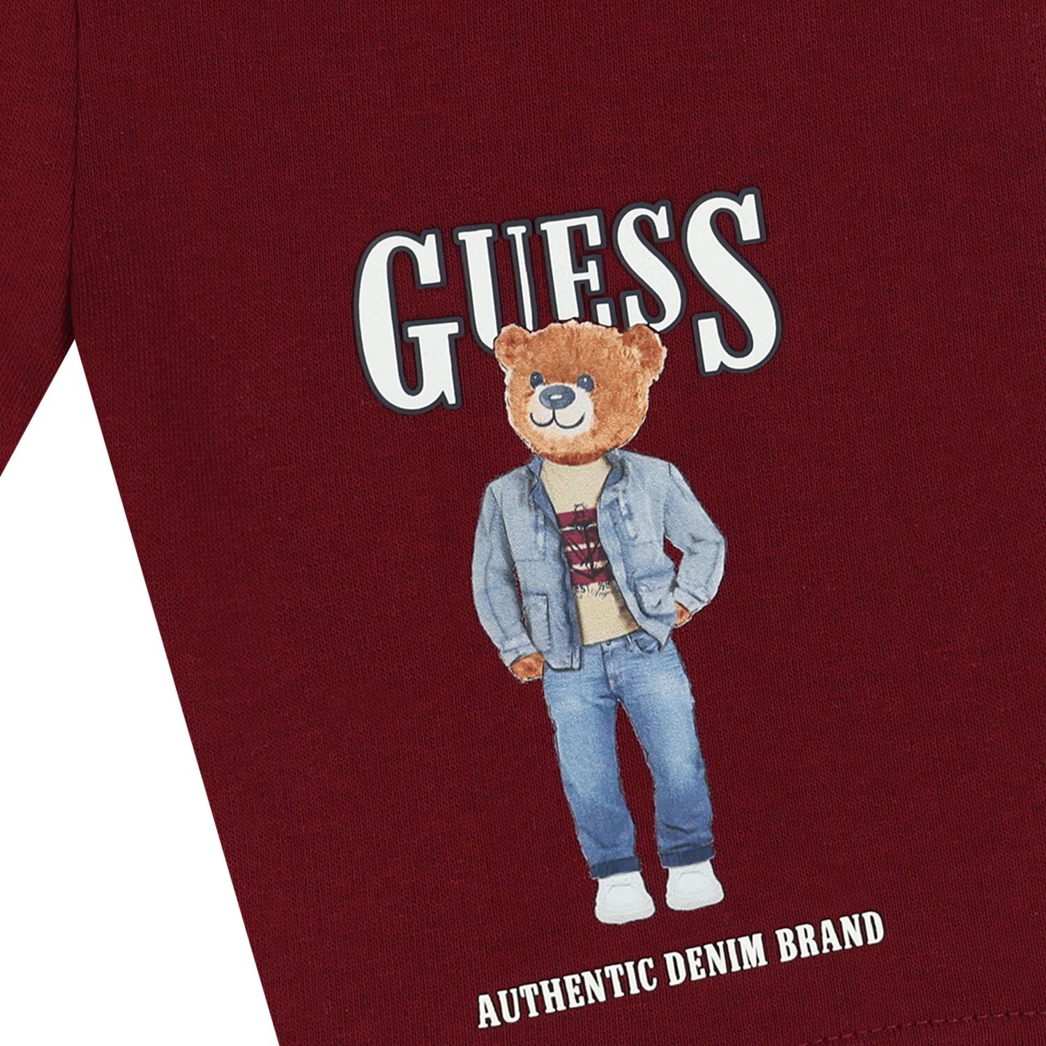 Boys Red Teddy Bear Logo Shorts, 2, hi-res