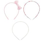 طوق شعر بنات مخطط باللون الابيض و الوردي (3 قطع), 1, hi-res