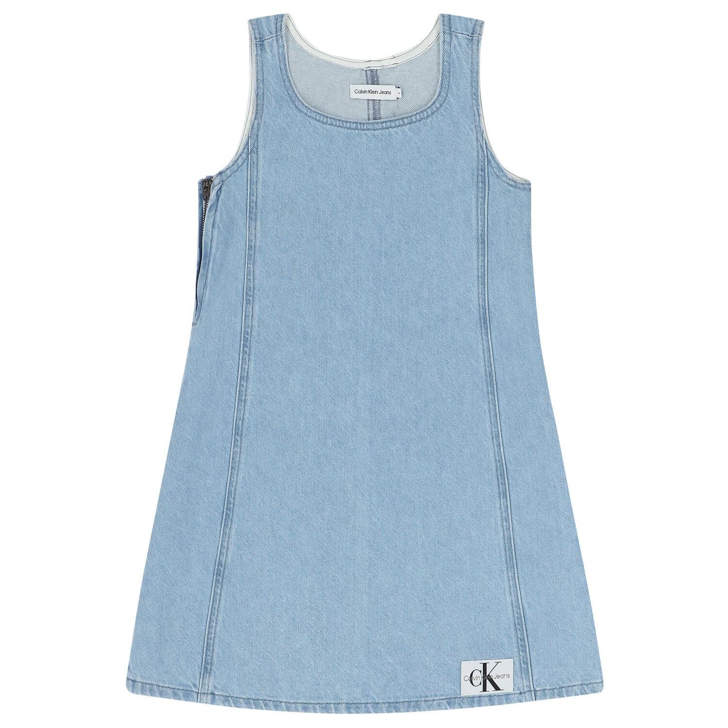 Calvin Klein Girls Blue Logo Denim Dress | Junior Couture USA Calvin Klein Girls Blue Logo Denim Dress | Junior Couture USA