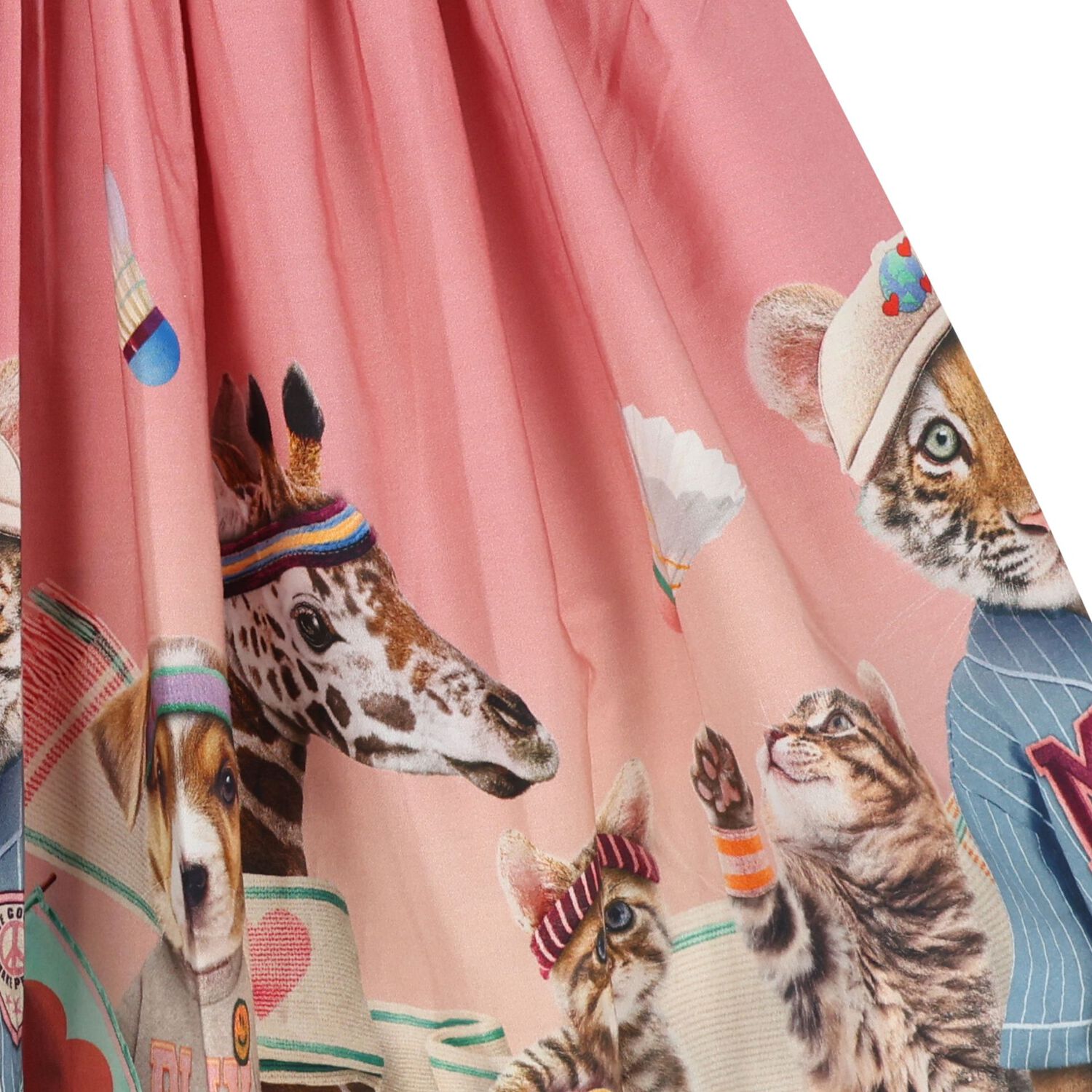 Girls Pink Animals Dress, 2, hi-res