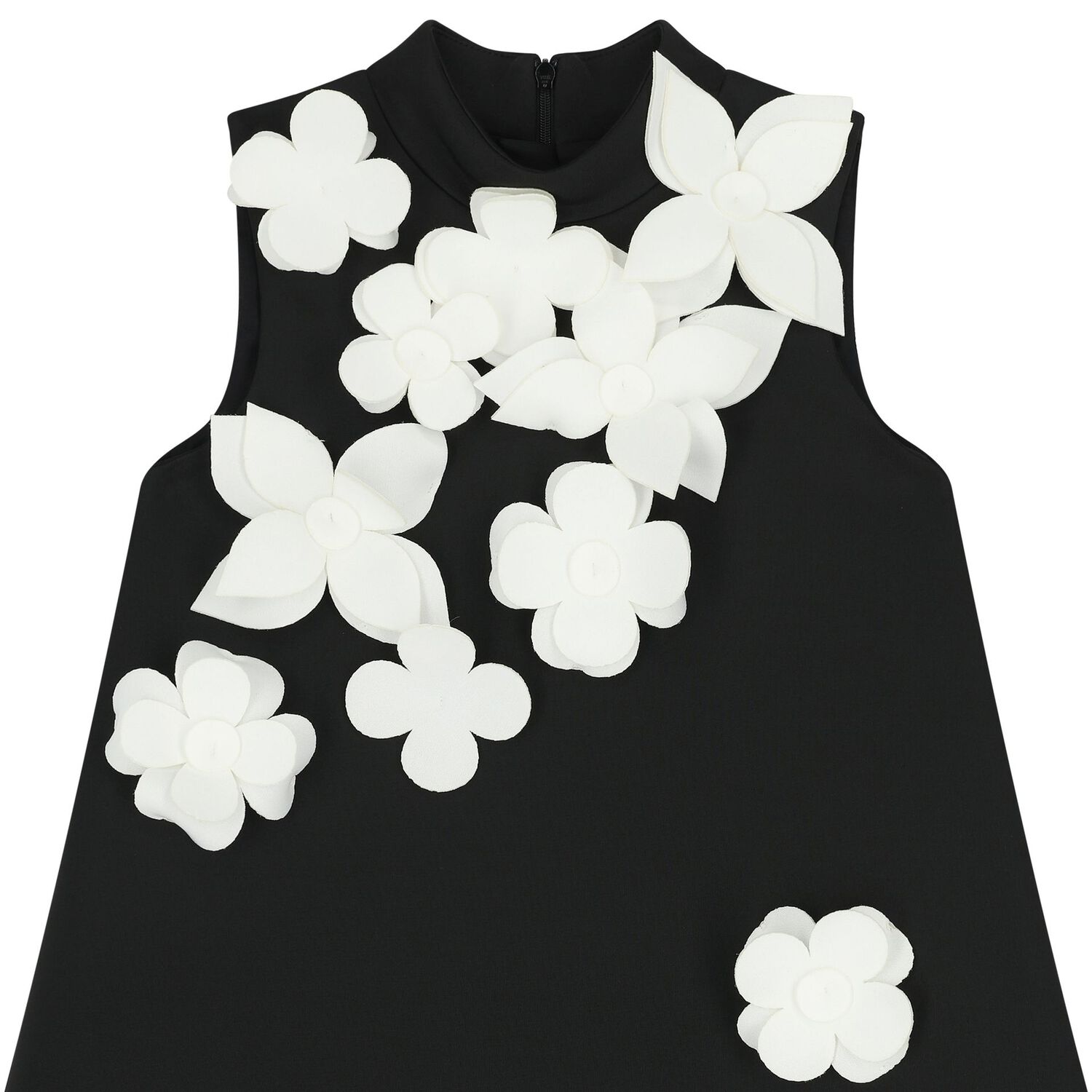 Girls Black & White Floral Dress, 1, hi-res