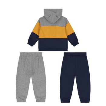 Younger Boys Grey, Yellow & Navy Blue Tracksuit Set ( 3 Piece )