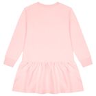 Girls Pink Teddy Bear Logo Dress, 1, hi-res