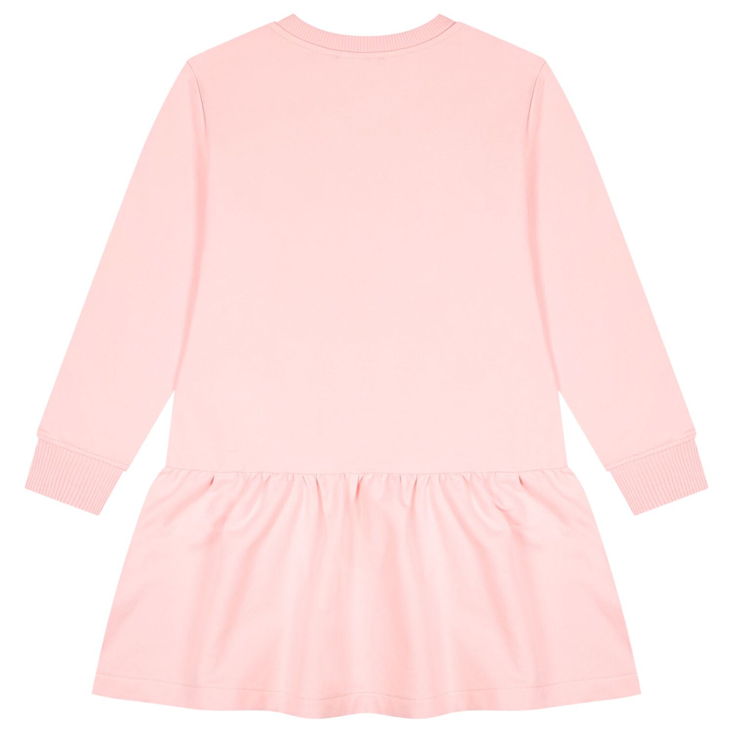 Girls Pink Teddy Bear Logo Dress, 1, hi-res