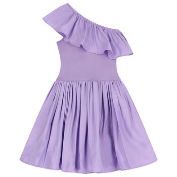 Girls Purple Asymmetric Dress