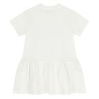 Younger Girls White Logo Dress, 1, hi-res